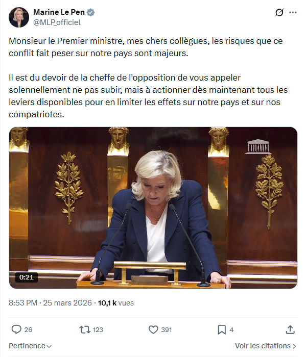 Marine Le Pen: Monsieur le Premier ministre…