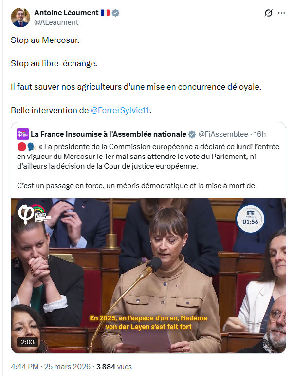 Antoine Léaument: Stop au Mercosur…