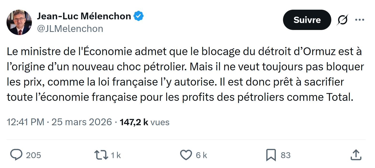 Jean-Luc Mélenchon: Le ministre de l'Économie…