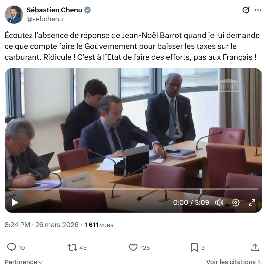 Sébastien Chenu: Écoutez l’absence de réponse de Jean-Noël Barrot…