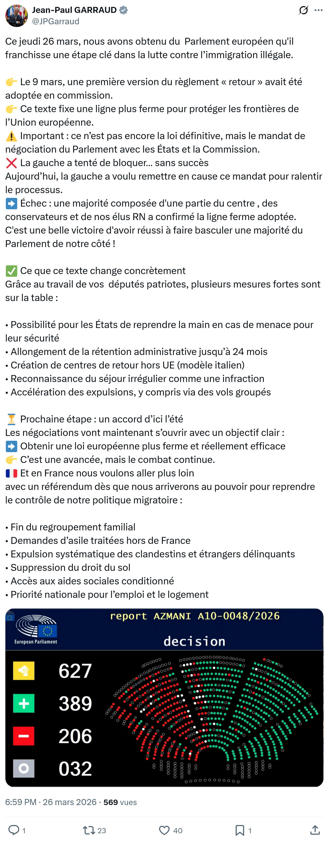 Jean-Paul Garraud: Ce jeudi 26 mars…