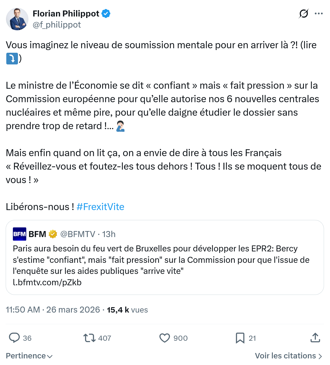 Florian Philippot: Vous imaginez le niveau de soumission…