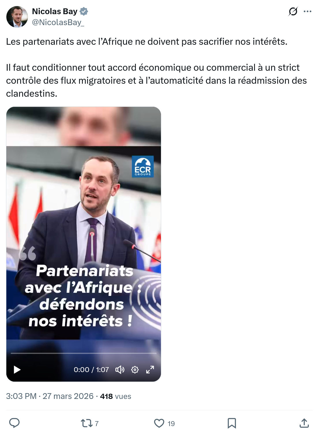 Nicolas Bay: Les partenariats avec l’Afrique…