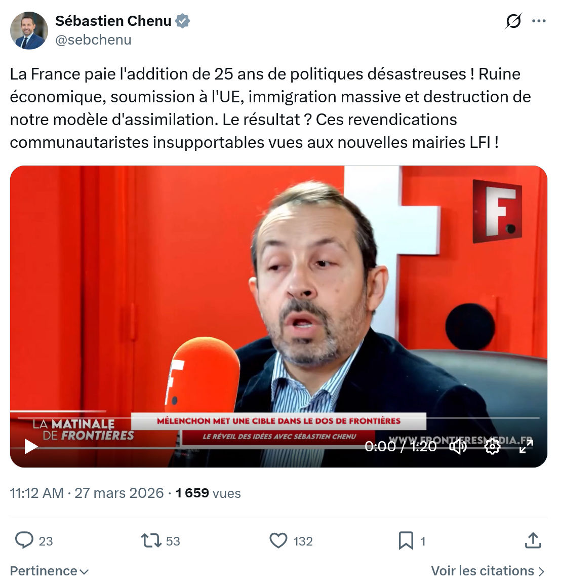 Sébastien Chenu: La France paie l'addition de 25…
