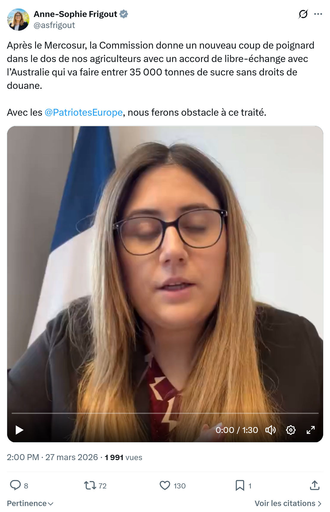Anne-Sophie Frigout: Après le Mercosur…
