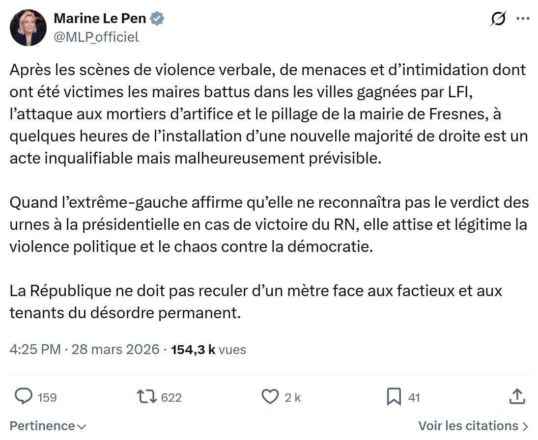 Marine Le Pen: Après les scènes de violence verbale…