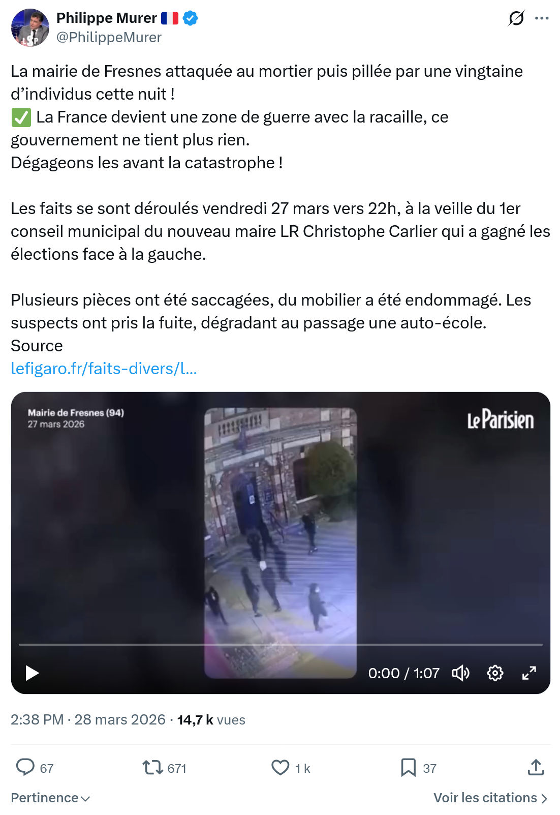 Philippe Murer: La mairie de Fresnes attaquée…