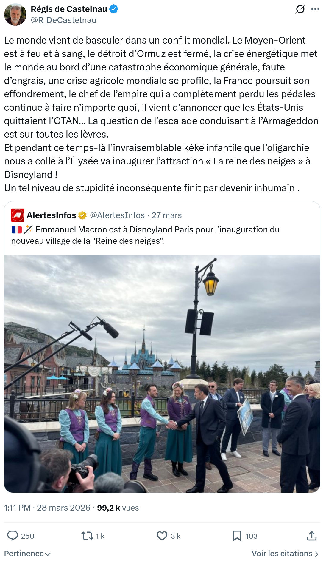 Régis de Castelnau: Le monde vient de basculer dans un conflit mondial…