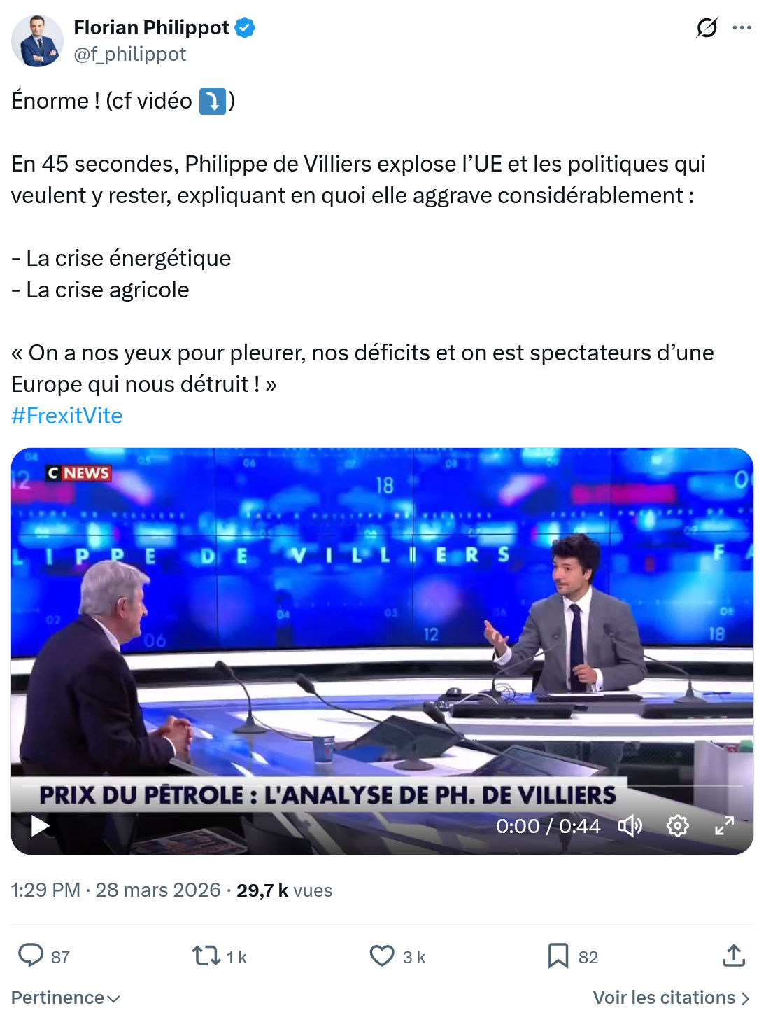 Florian Philippot: Énorme !…