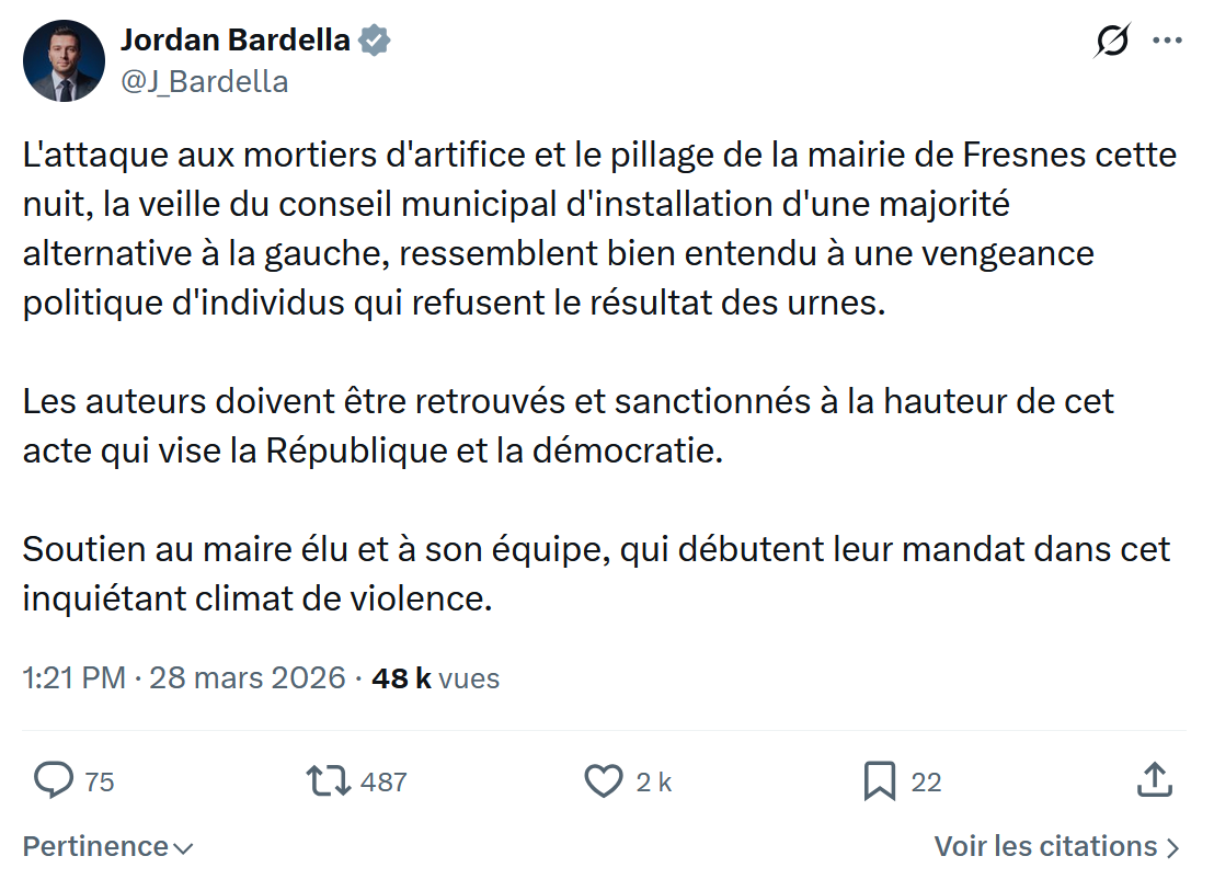 Jordan Bardella: L'attaque aux mortiers d'artifice…