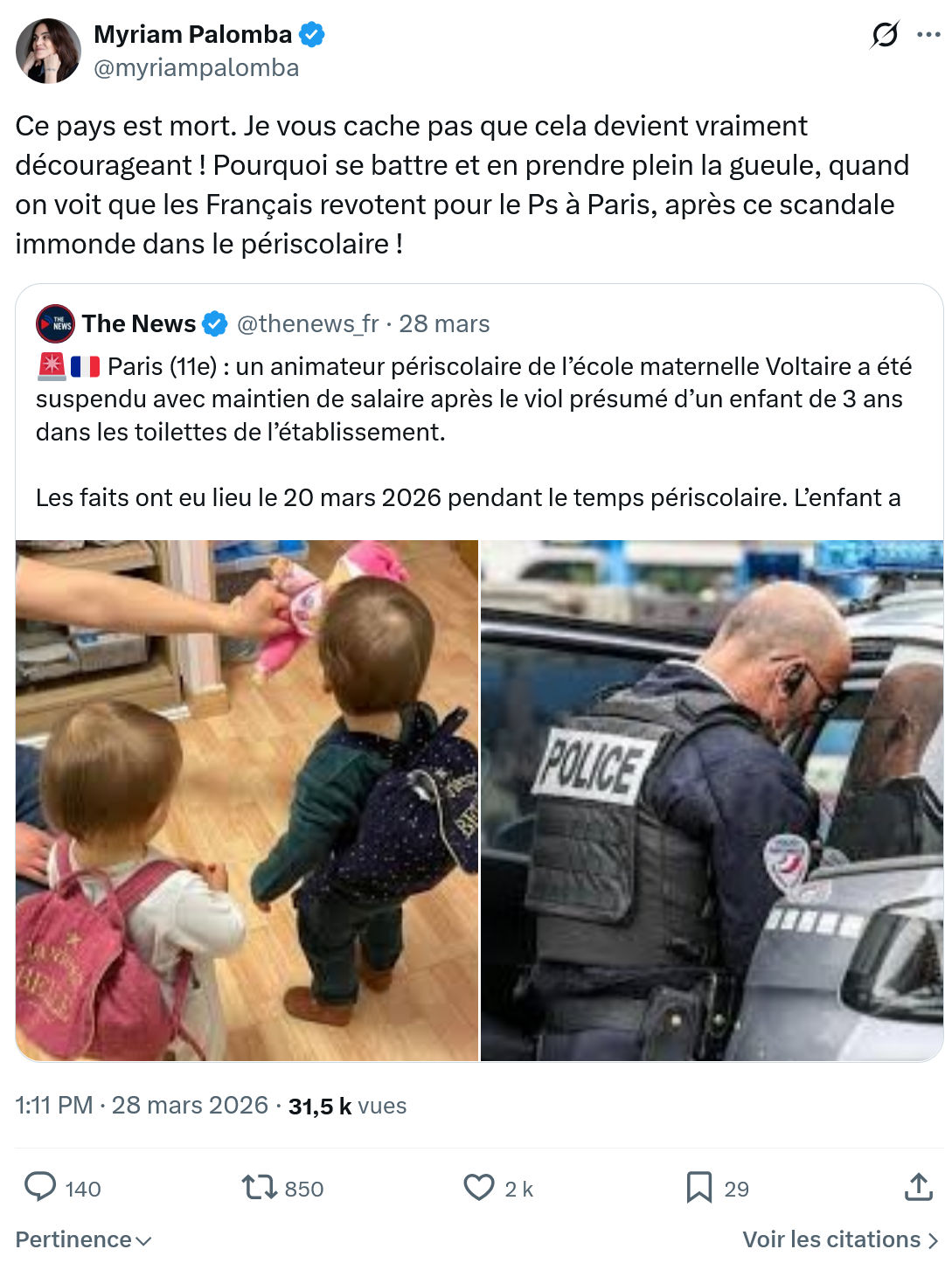 Myriam Palomba: Ce pays est mort…