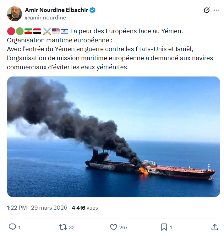 Amir Nourdine Elbachir: La peur des Européens face au Yémen…