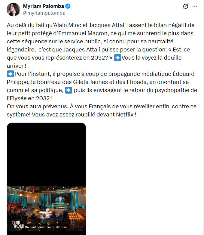 Myriam Palomba: Au delà du fait qu’Alain Minc…