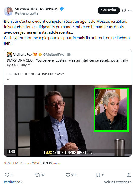 Silvano Trotta: Bien sûr c'est si évident qu'Epstein...
