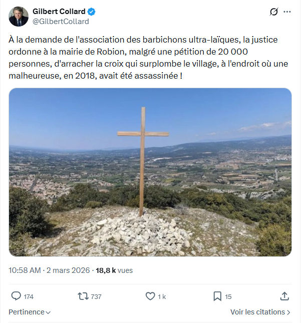 Gilbert Collard: À la demande de l'association des barbichons ultra-laïques...