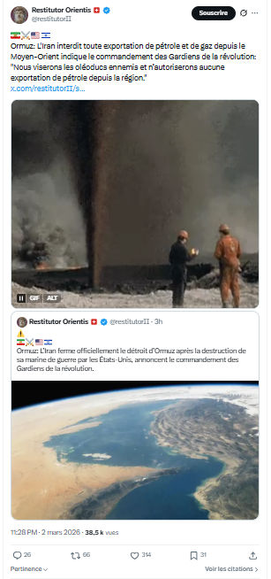 Restitutor Orientis: Ormuz: L'Iran interdit toute exportation de pétrole...