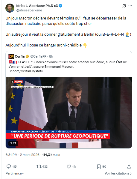 Idriss J. Aberkane: Un jour Macron déclare devant témoins...