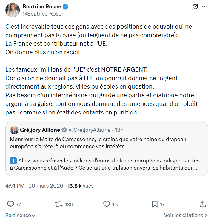 Béatrice Rosen: C'est incroyable tous ces gens avec des positions…