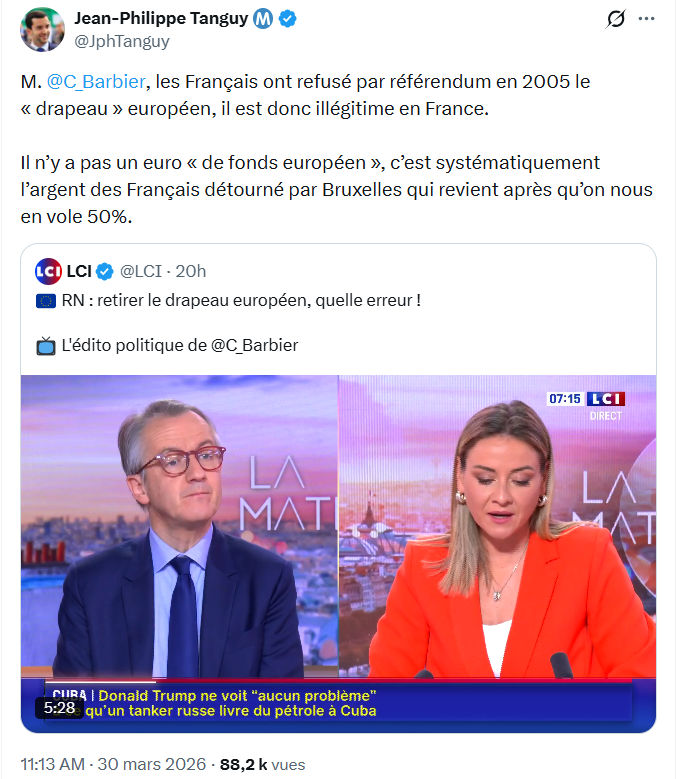 Jean-Philippe Tanguy: M. @C_Barbier , les Français ont refusé…