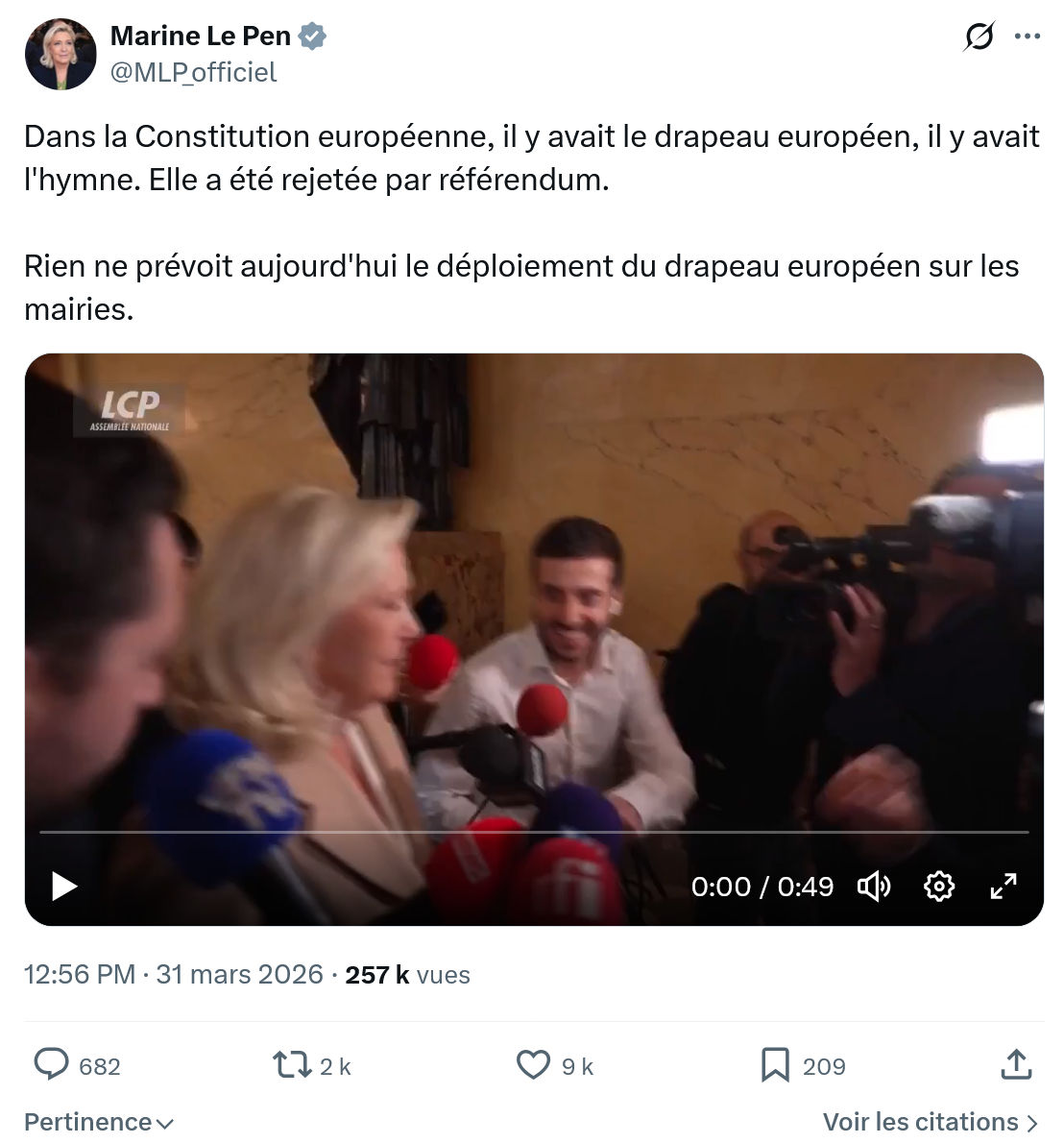 Marine Le Pen: Dans la Constitution européenne…