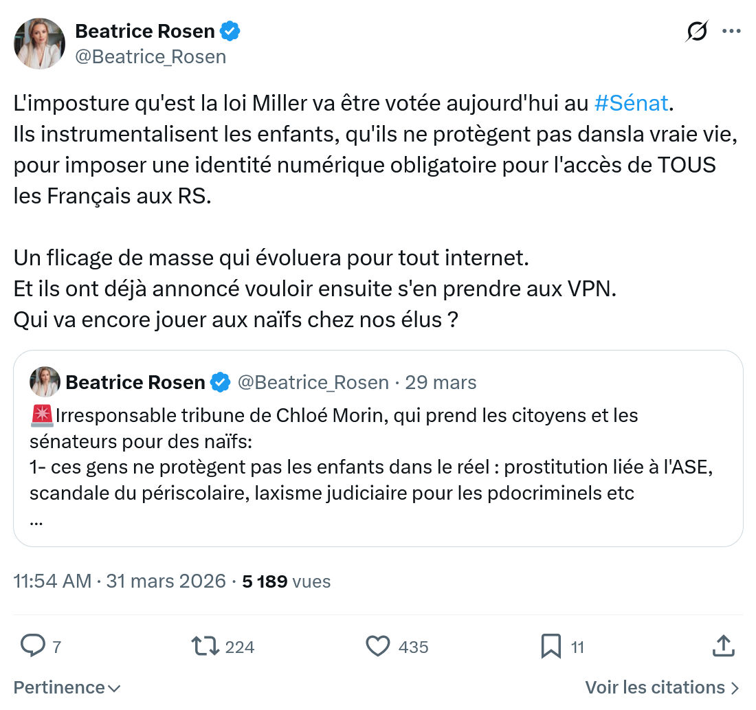 Béatrice Rosen: L'imposture qu'est la loi Miller…