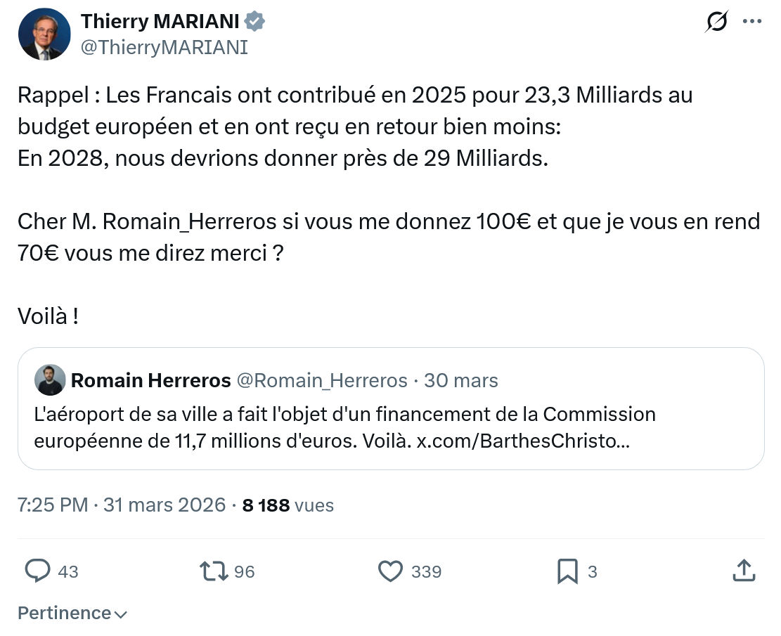 Thierry Mariani: Rappel…