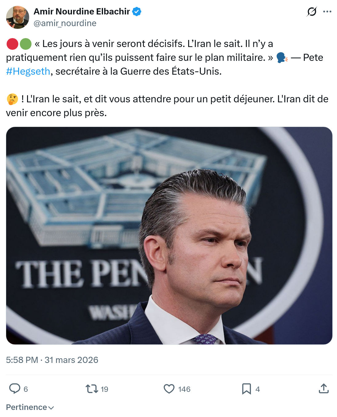 Amir Nourdine Elbachir: Les jours à venir seront décisifs…