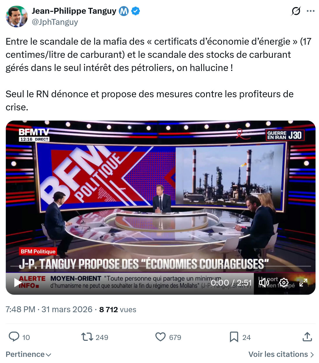 Jean-Philippe Tanguy: Entre le scandale de la mafia…