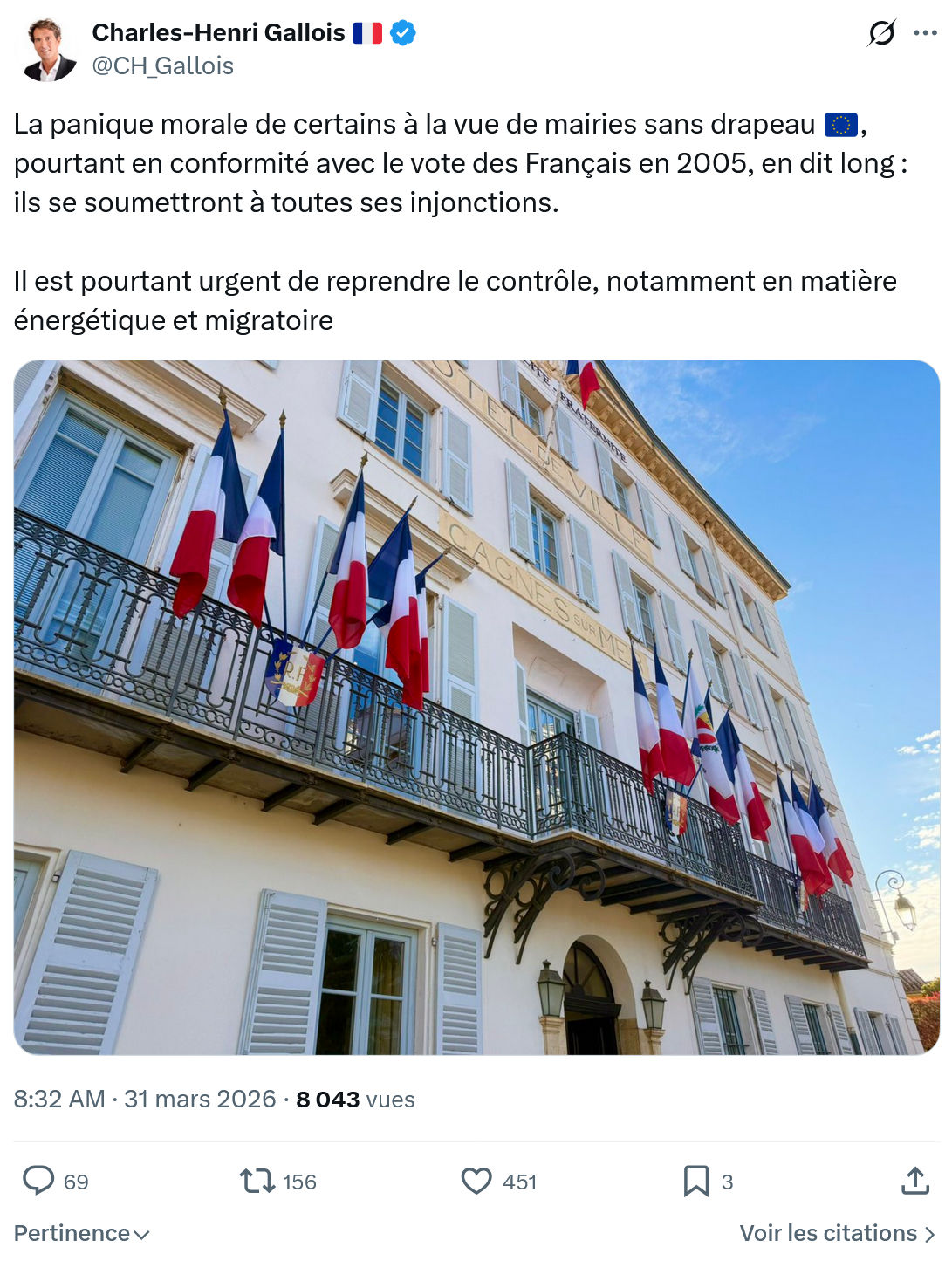 Charles-Henri Gallois: La panique morale de certains…