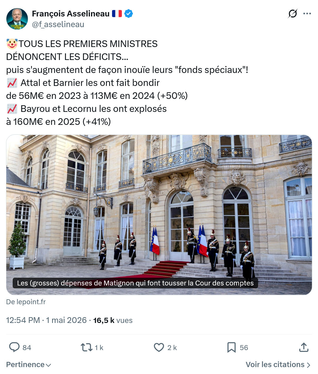 Francois Asselineau: TOUS LES PREMIERS MINISTRES…