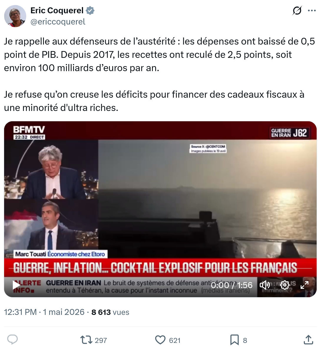 Eric Coquerel: Je rappelle aux défenseurs de l’austérité…