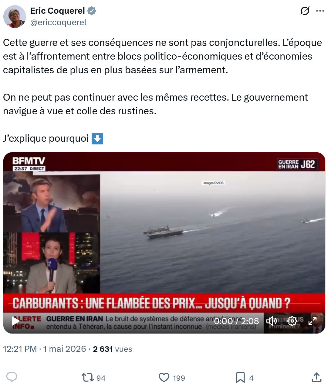 Eric Coquerel: Cette guerre et ses conséquences…