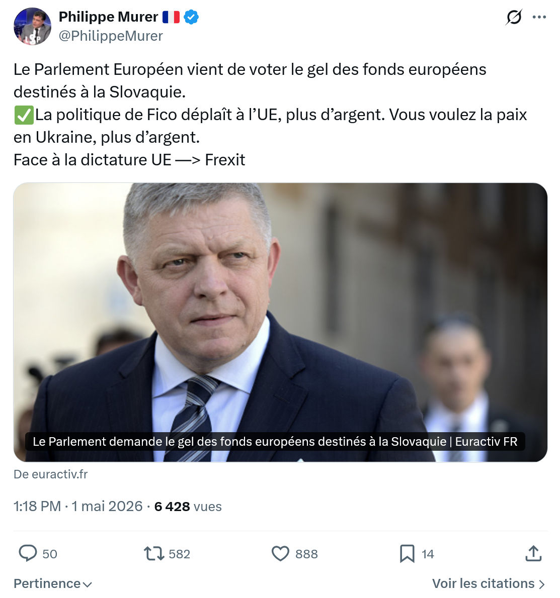 Philippe Murer: Le Parlement Européen vient de voter…