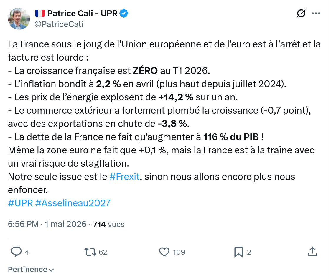 Patrice Cali: La France sous le joug de l'Union…