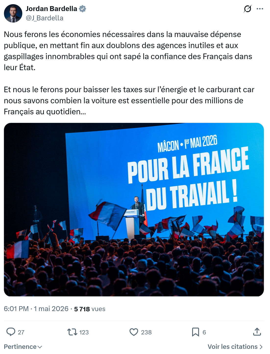 Jordan Bardella: Nous ferons les économies nécessaires…