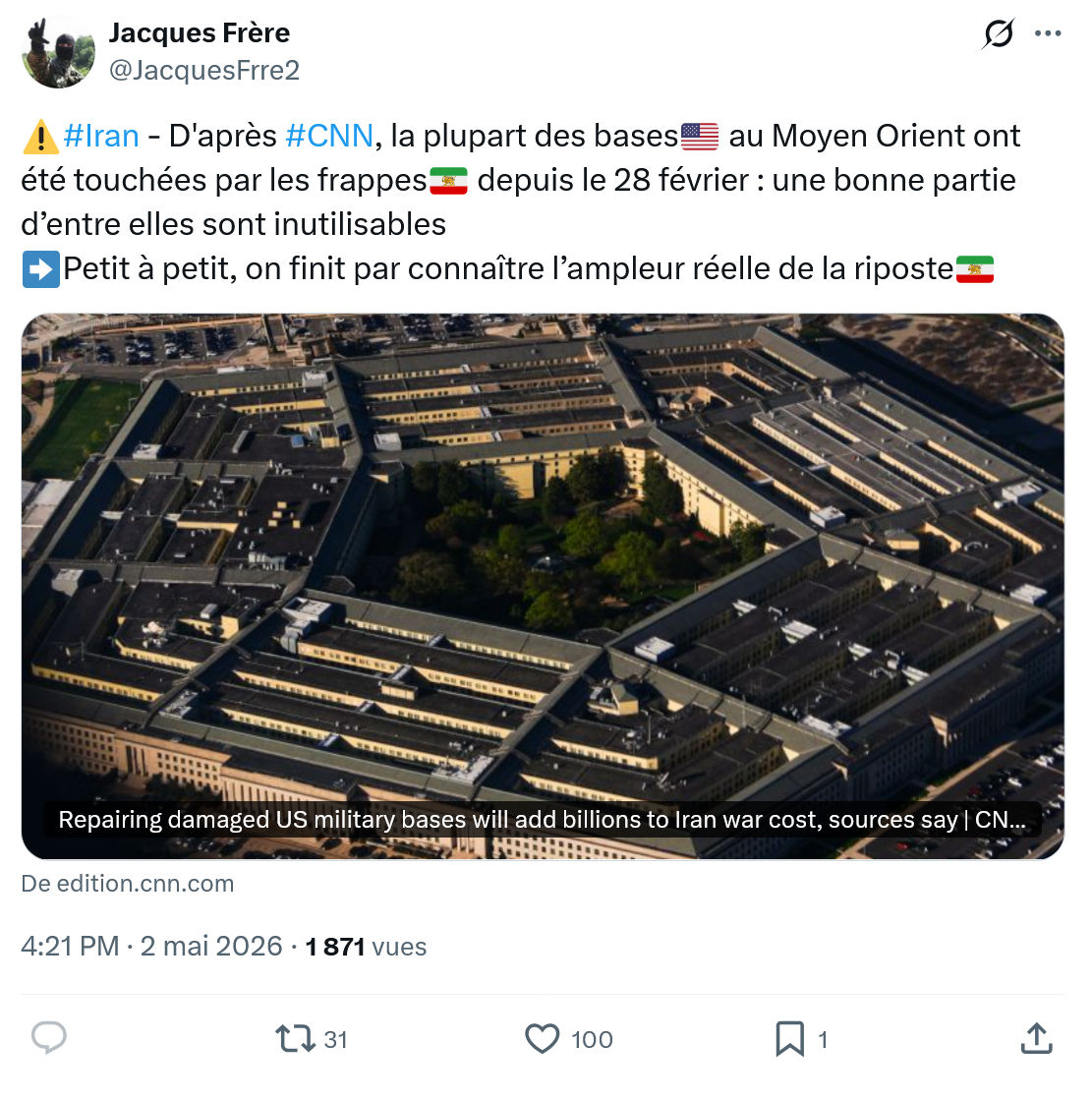 Jacques Frère: #Iran - D'après #CNN…