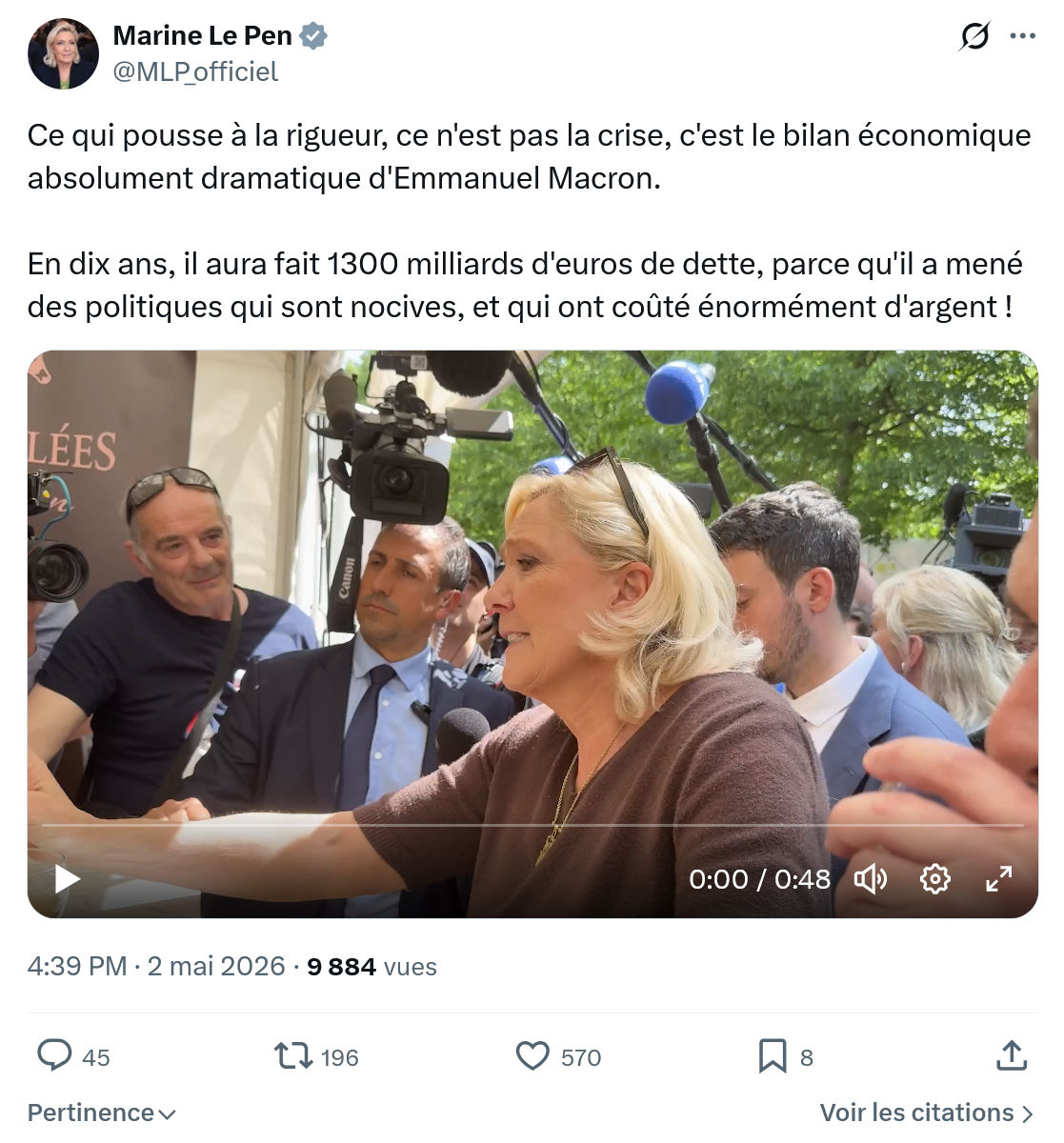 Marine Le Pen: Ce qui pousse à la rigueur…