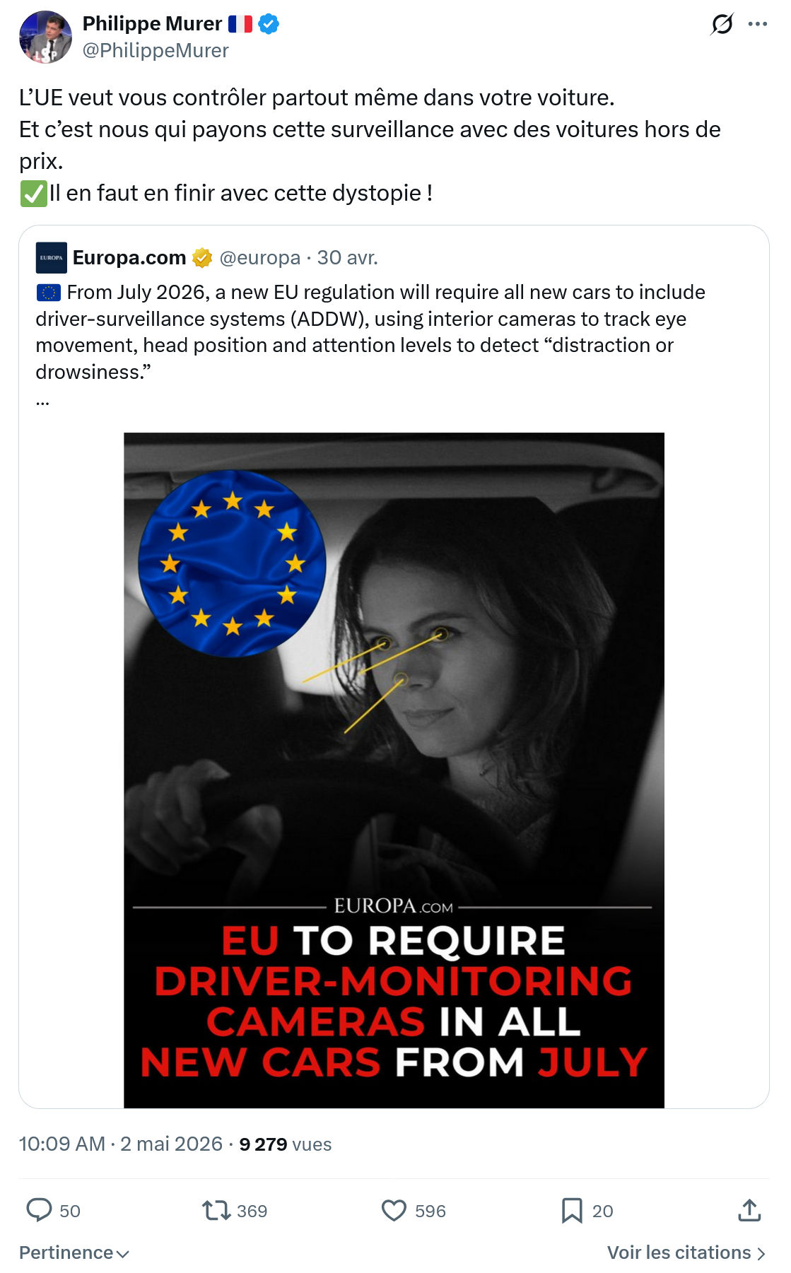 Philippe Murer: L’UE veut vous contrôler partout…