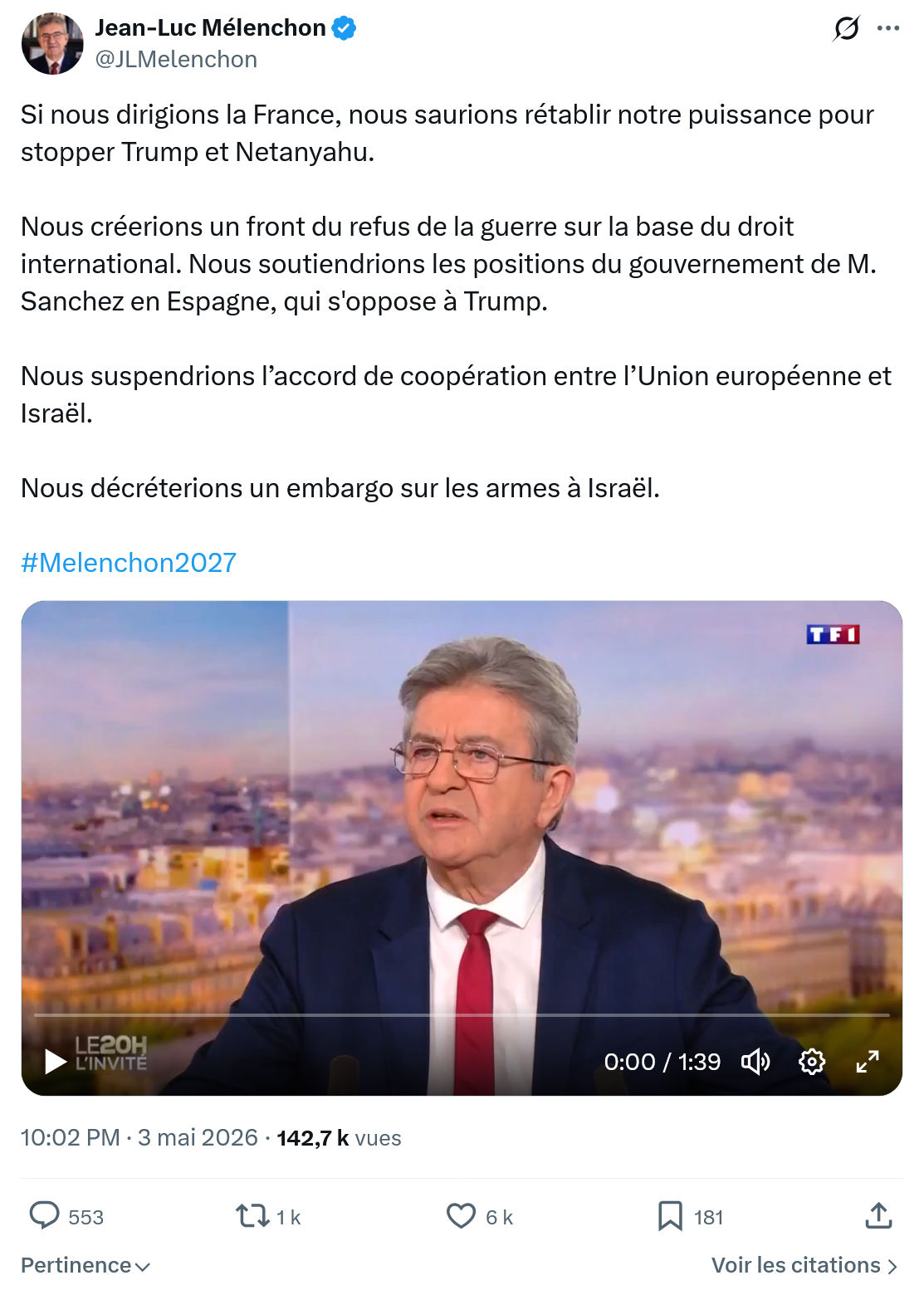 Jean-Luc Mélenchon: Si nous dirigions la France…