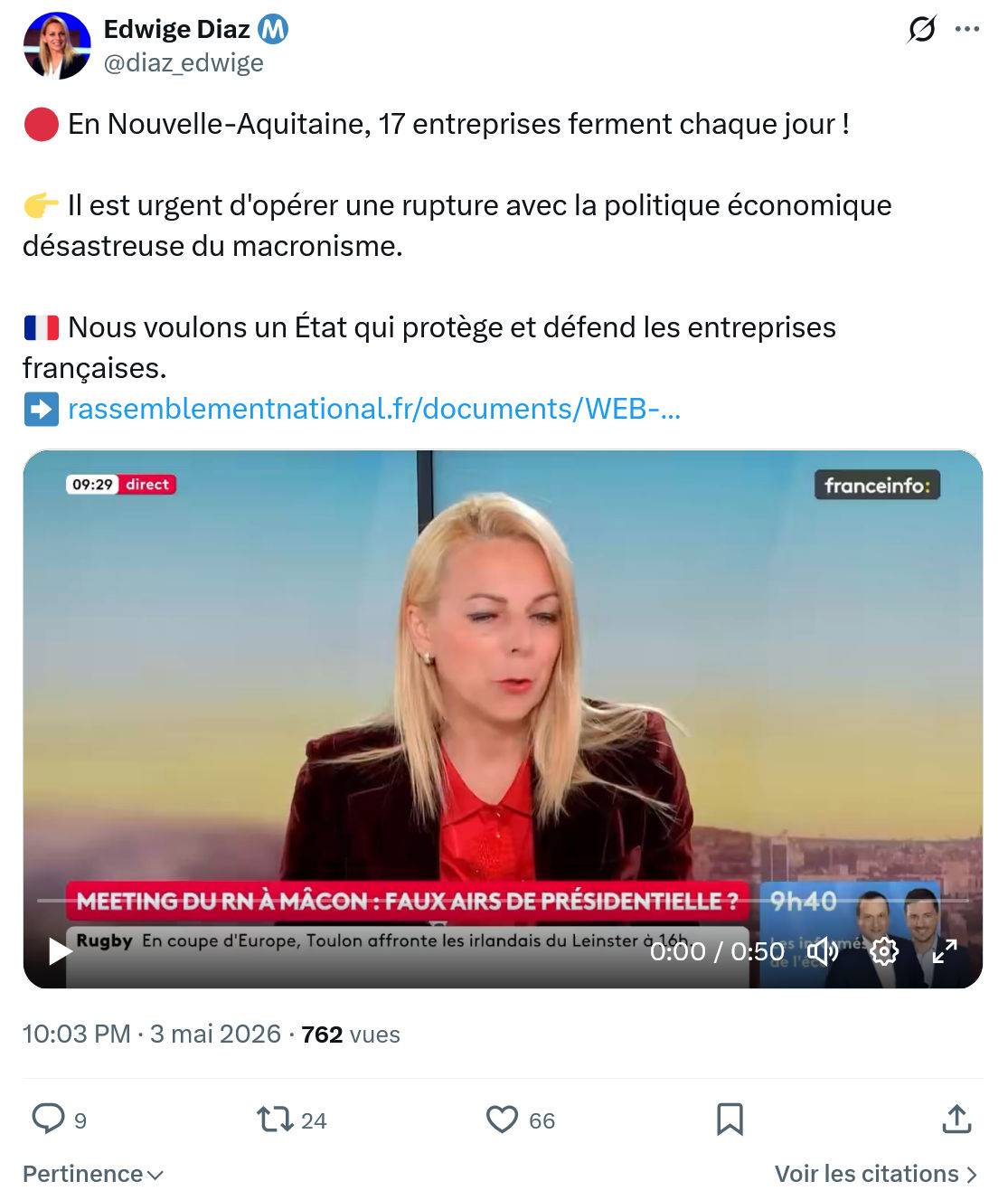 Edwige Diaz: En Nouvelle-Aquitaine…