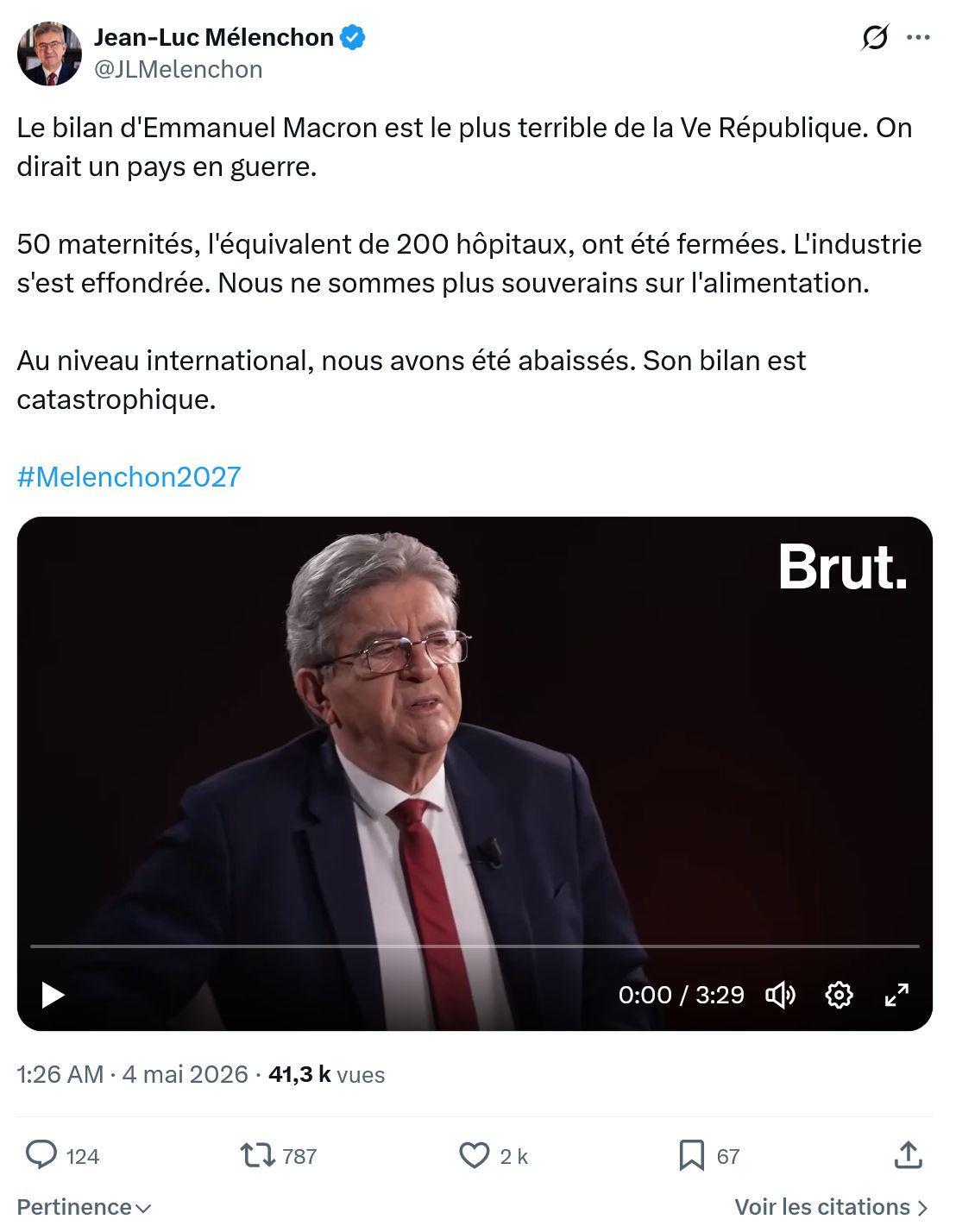 Jean-Luc Mélenchon: Le bilan d'Emmanuel Macron…