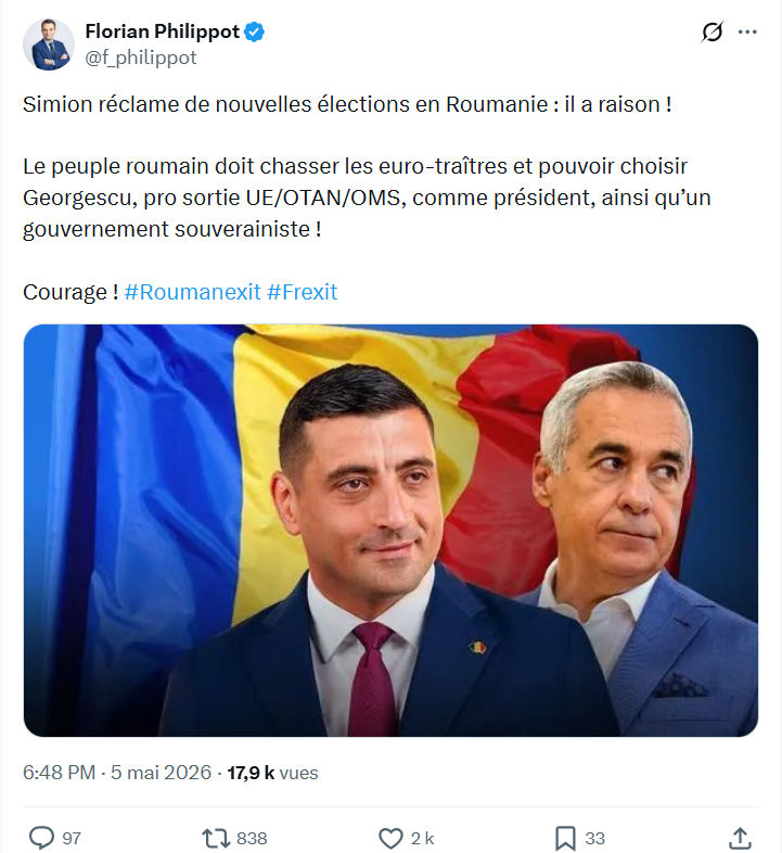 Florian Philippot: Simion réclame de nouvelles élections…