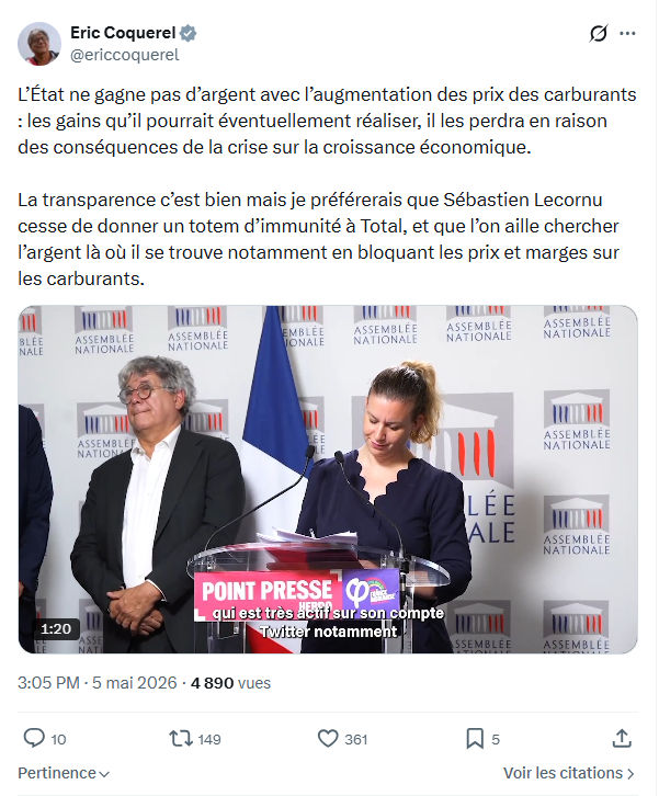 Eric Coquerel: L’État ne gagne pas d’argent avec…