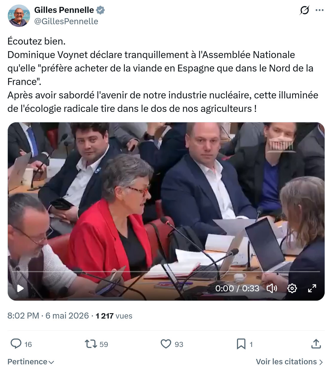 Gilles Pennelle: Écoutez bien. Dominique Voynet déclare…