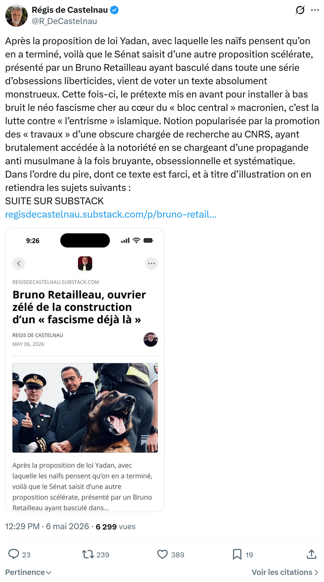 Régis de Castelnau: Après la proposition de loi Yadan…