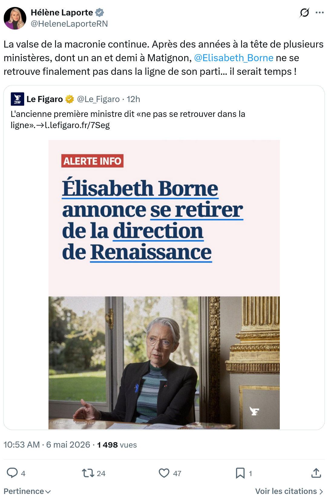 Hélène Laporte: La valse de la macronie continue…