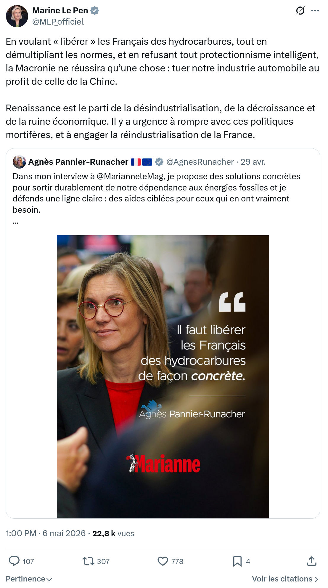 Marine Le Pen: En voulant « libérer » les Français...