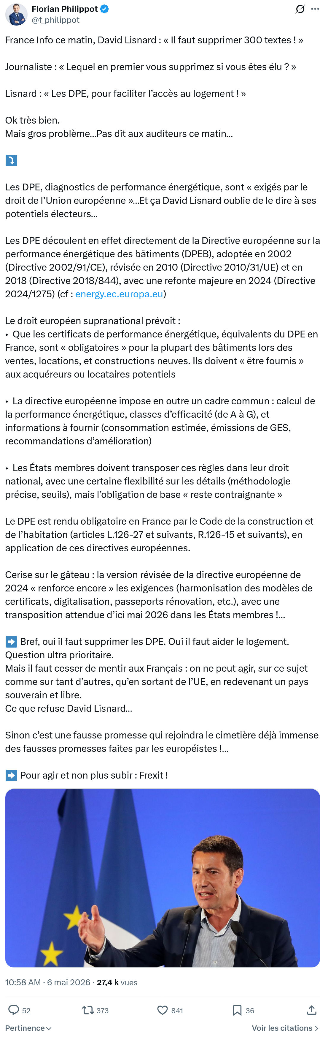 Florian Philippot: France Info ce matin, David Lisnard…