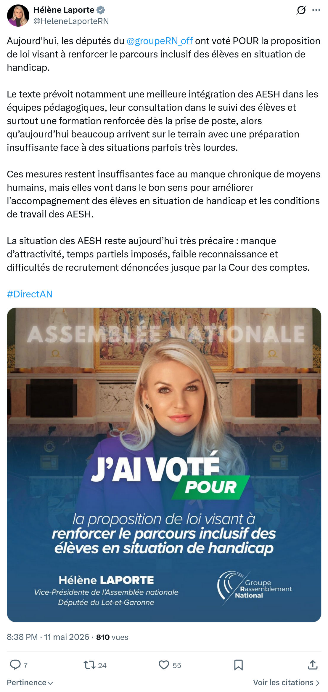 Hélène Laporte: Aujourd'hui, les députés du @groupeRN_…