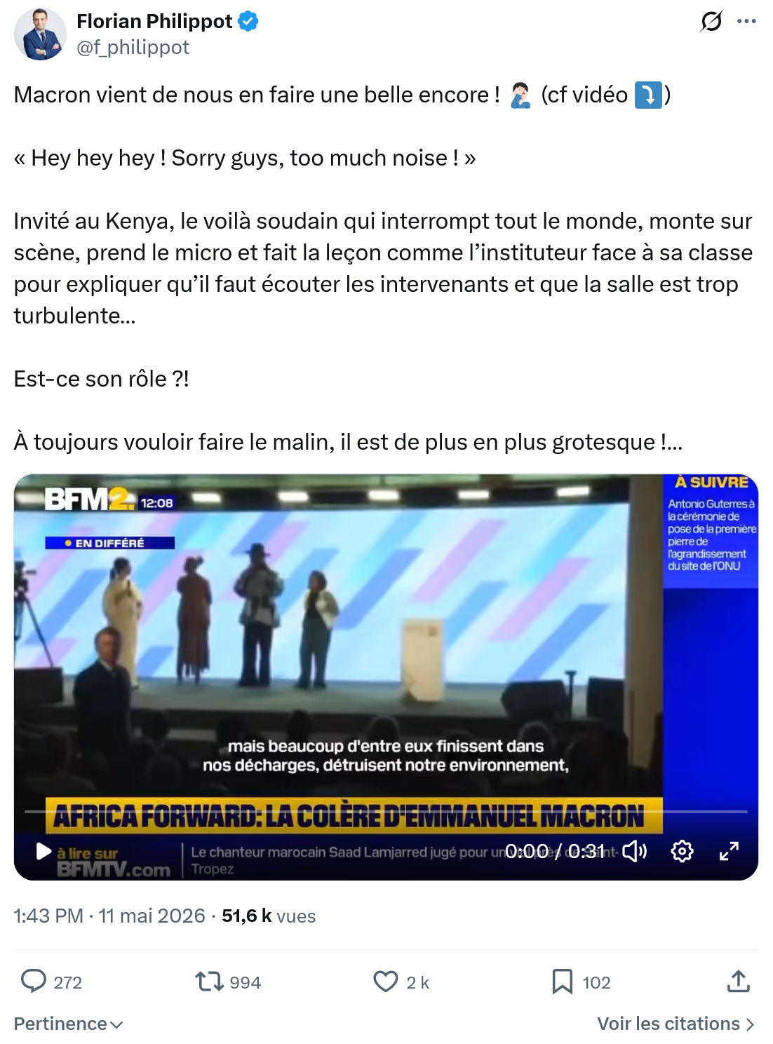 Florian Philippot: Macron vient de nous en faire…